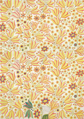 Gjafapappír / Wrapping paper - Sólon Íslandus, Blómamynd í gulu - Listasafn Íslands