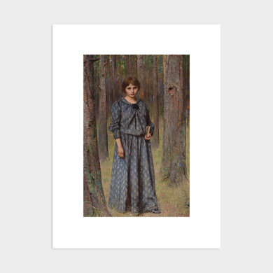 Ein á gangi í skóginum / Walking in the woods alone - Bertha Wegmann (1847-1926) small - Listasafn Íslands