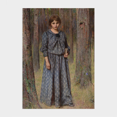 Ein á gangi í skóginum / Walking in the woods alone - Bertha Wegmann (1847-1926) - Listasafn Íslands