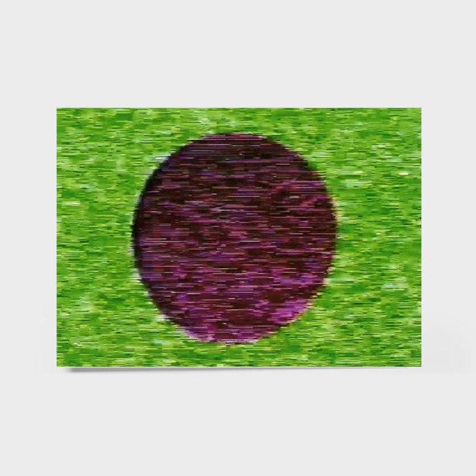 Purple circle on a green background