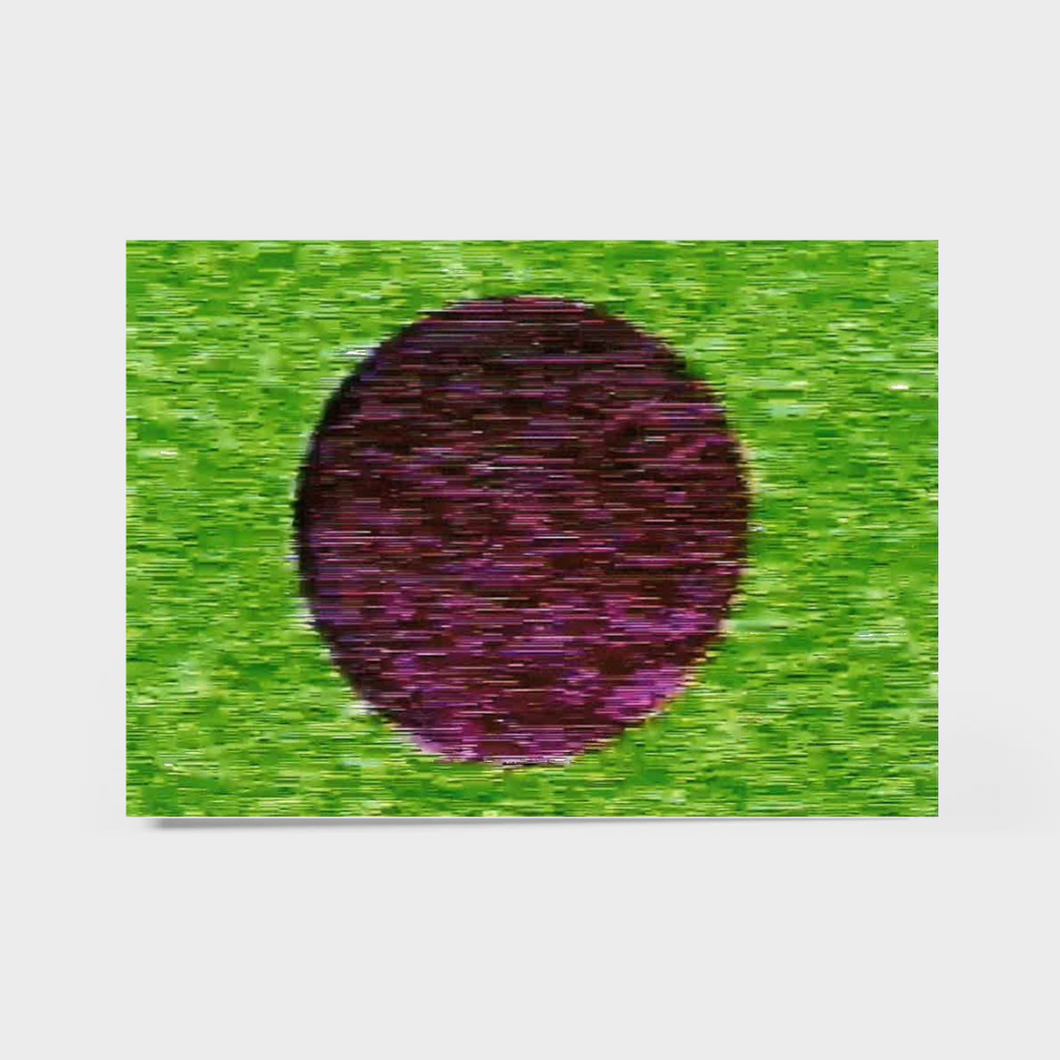 Purple circle on a green background